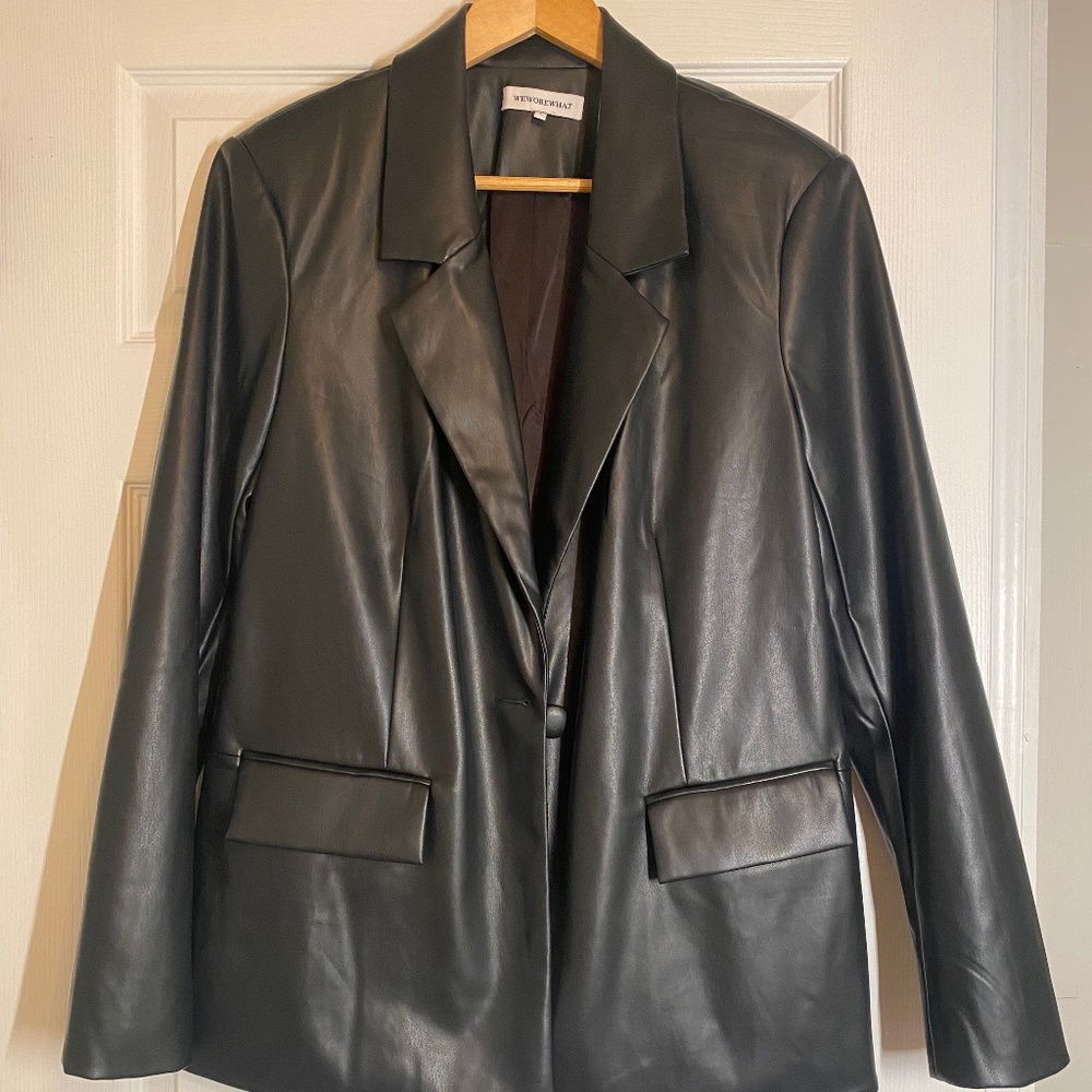 WeWoreWhat Vegan Leather Blazer